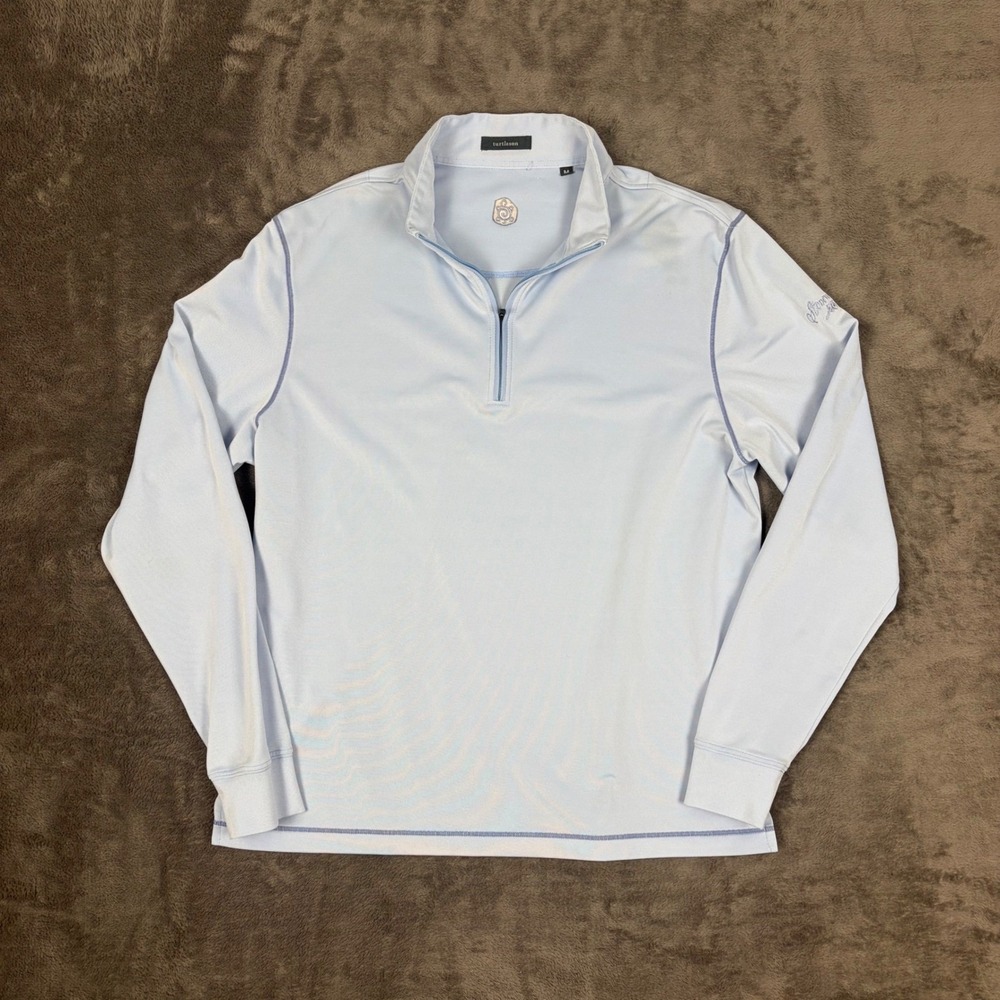 Turtleson Quarter Zip Pullover Mens Size 40 Blue Performance Golf Stonewall Logo